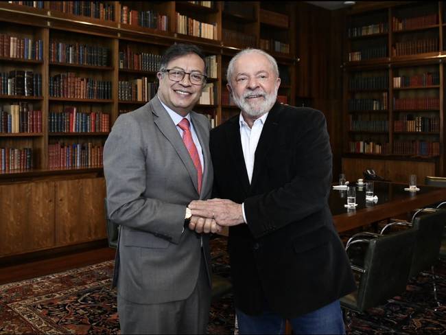 Encuentro entre los presidentes Gustavo Petro y Luiz Inácio Lula da Silva. Foto: Cortesía Presidencia Colombia.