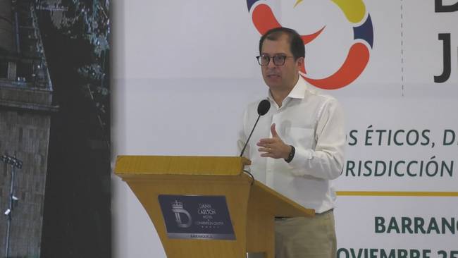 Fiscal General de la Nación durante su intervención desde Barranquilla, Fiscalía.