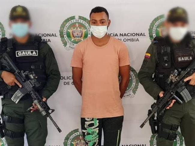A la cárcel presunto extorsionista del Clan del Golfo en Córdoba. Foto: prensa Policía.