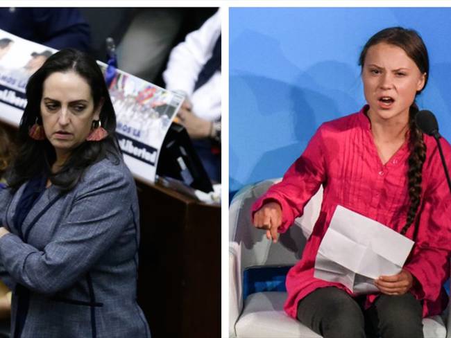 La senadora del Centro Democrático generó una tormenta en redes sociales a raíz de sus opiniones con la activista.. Foto: Getty Images y Colprensa