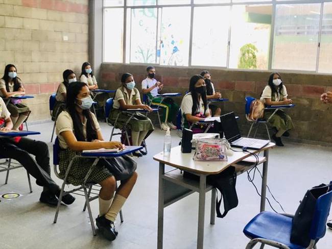 Institución Mercedes Ábrego, primer colegio público de Córdoba en volver a las aulas.Foto:prensa Alcaldía Montería.