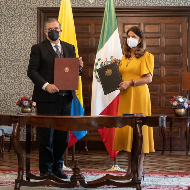 Colombia y México firman memorando de entendimiento. Foto: Cancillería Colombiana