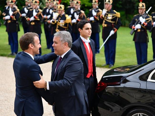 Macron recibe a Duque . Foto: Presidencia
