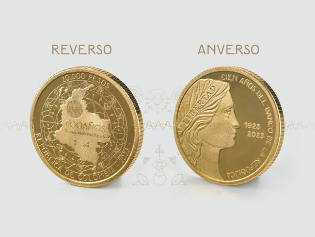 Moneda conmemorativa por los 100 años del Banco de la República de Colombia. Foto: Banrep.gov.co