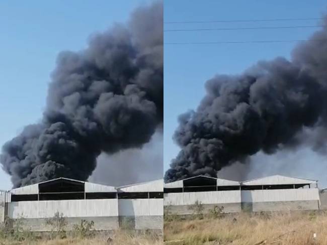 Registran incendio en zona industrial de Barranquilla. Foto: Suministrada.