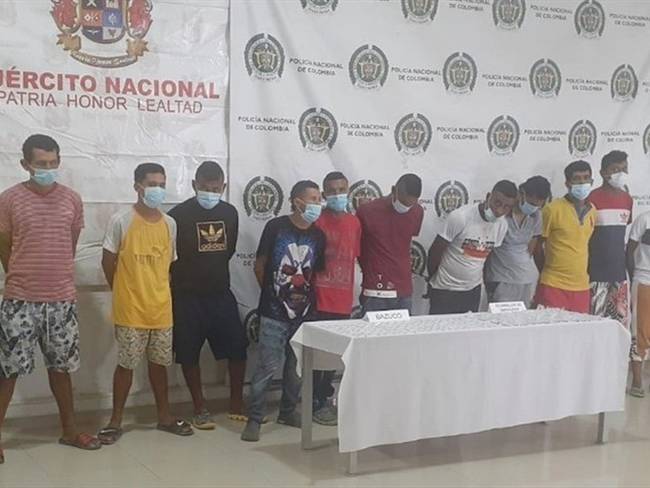 Asegurados 11 presuntos integrantes de un grupo delincuencial en Montería. Foto: Fiscalía.