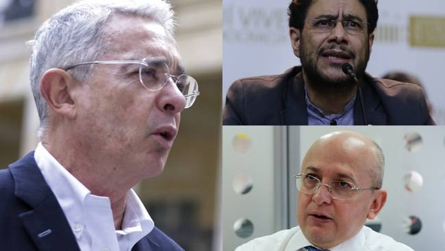 Expresidente Álvaro Uribe Vélez, senador Iván Cepeda y exfiscal Eduardo Montealegre