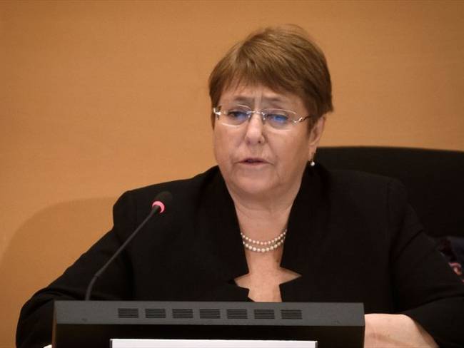 La Alta Comisionada de la ONU para los Derechos Humanos Michelle Bachelet resaltó la importancia del informe de la Jurisdicción Especial de Paz. Foto: Getty Images / FABRICE COFFRINI