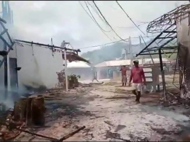 Incendio en Buritaca fue liquidado y dejan  pérdidas millonarias. Foto: Cortesía