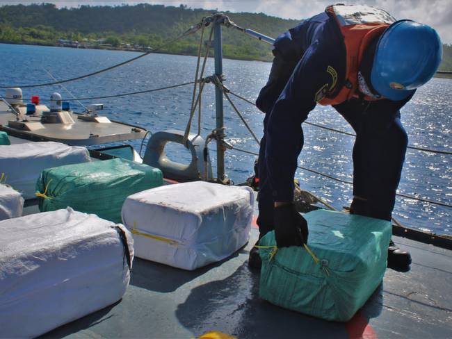Incautación de cargamento de cocaína en San Andrés. Foto: Armada Nacional
