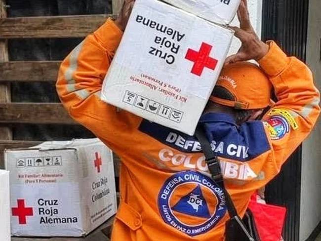 &quot;Las ayudas se están entregando normalmente a las comunidades&quot;, Gestión del Riesgo del Cauca. Crédito: Cruz Roja Colombiana.