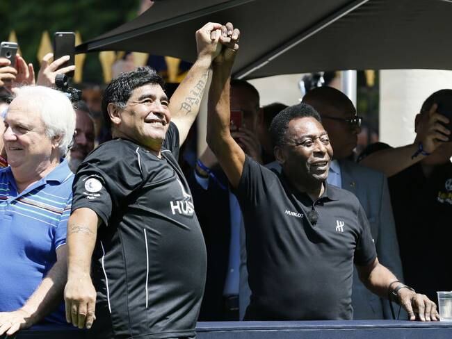 Diego Maradona y Pelé. Foto: Getty Images.