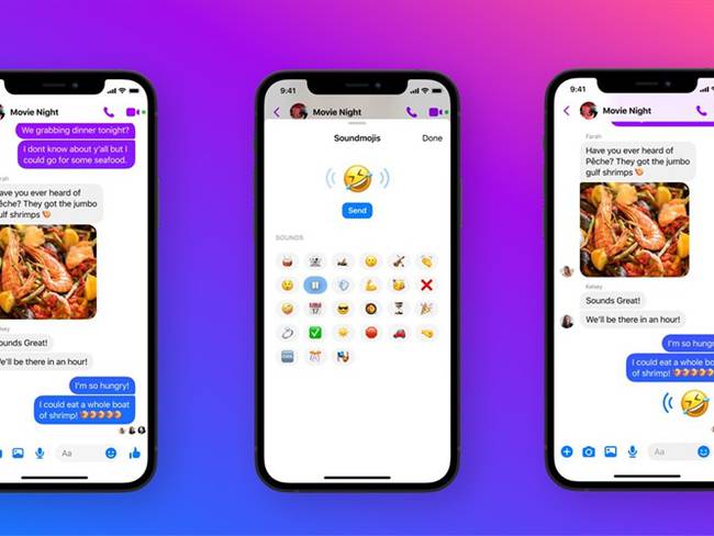 Nueva función de Messenger con emojis que reproducen sonido. Foto: Facebook