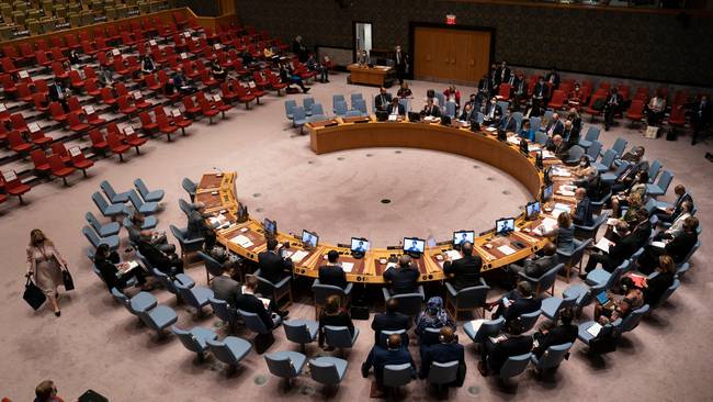 The five permanent UN Security Council members found common ground on September 22 on Afghanistan with officials saying all the powers would press the Taliban to be more inclusive after their military takeover. (Photo by John Minchillo / POOL / AFP) (Photo by JOHN MINCHILLO/POOL/AFP via Getty Images)
