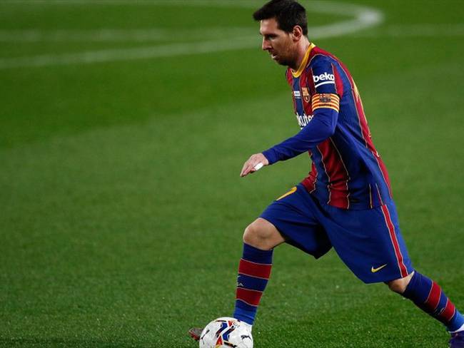 Lionel Messi en el partido entre el Barcelona vs Valencia, de la Liga Santander 2021. Foto: Getty Images