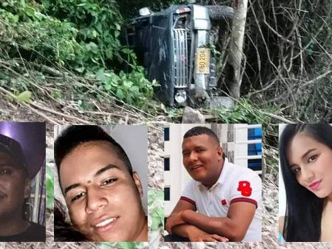Los cuerpos de Yulieth Mellizo, Daniel Paz, Julián Ortiz y Fabio Navia fueron trasladados hasta su municipio de origen . Foto: Cortesía