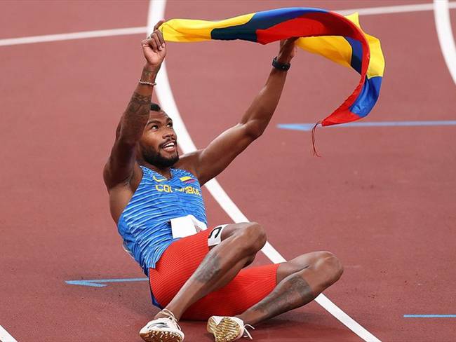 Anthony Zambrano, atleta colombiano ganó medalla de plata en los 400 metros de los Juegos Olímpicos de Tokio 2020. Foto: David Ramos/Getty Images