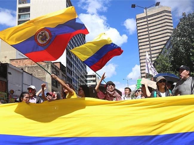 Manifestaciones durante el paro nacional en Colombia. Foto: Colprensa - Camila Díaz