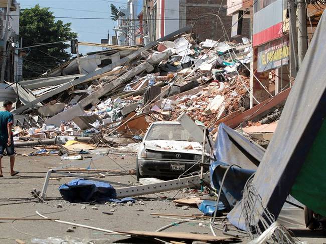 Imagen tras el sismo ocurrido en Ecuador el pasado sábado 16 de abril . Foto: Colprensa