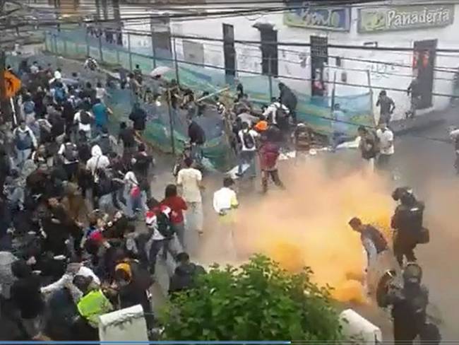 Disturbios por llegada del senador Álvaro Uribe Vélez en Popayán, Cauca. Foto: Cortesía periodista Jaime Di Capote