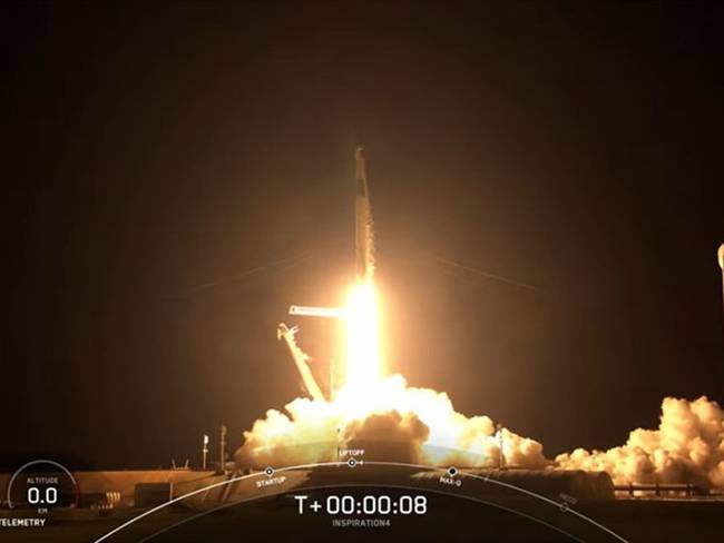 Lanzan el &#039;Inspiration4&#039;: la primera misión espacial compuesta solo por civiles. Foto: Captura YouTube