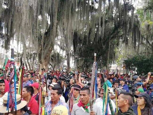Autoridades indígenas harán un pronunciamiento desde Caldono, sobre determinaciones del Gobierno nacional. Crédito: Cric. 