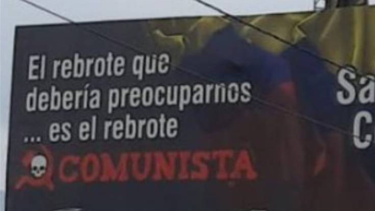 Valla publicitaria instalada en Medellín. Foto: Redes sociales