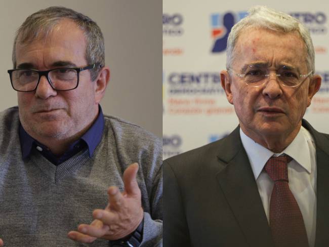 Rodrigo Londoño y Álvaro Uribe. Fotos: Colprensa