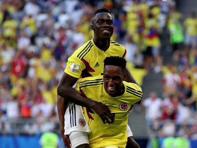 Defensas centrales de la Selección Colombia Davinson Sánchez y Yerry Mina. Foto: Colprensa - Luis Álvarez