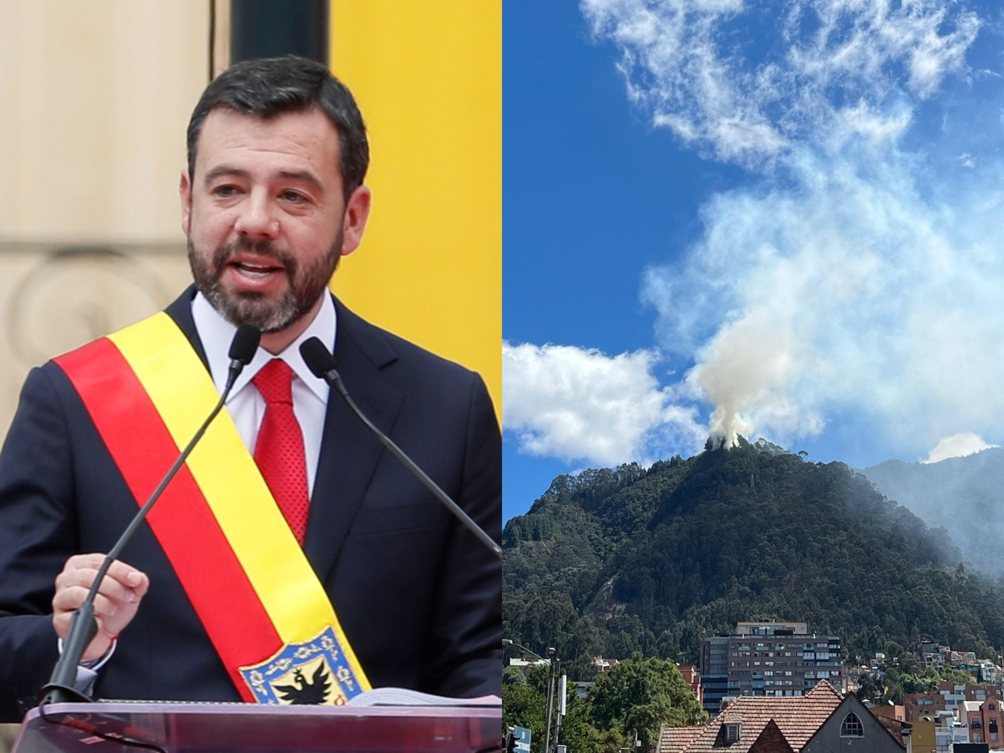 No podemos decir si fue provocado: alcalde Carlos F. Galán por incendio en cerro de Bogotá