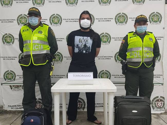 Eduardo Andrés Chavarría Rey, el sujeto de nacionalidad costarricense capturado por terrorismo. Foto: Policía Metropolitana