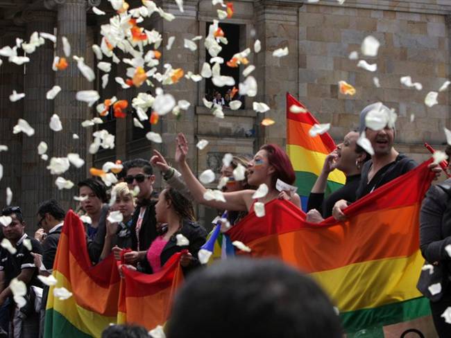 Representantes de la comunidad Lgbti defienden matrimonio igualitario. Foto: Colprensa.