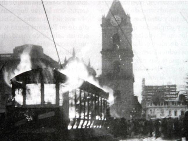 Imagen del Bogotazo, el 9 de abril de 1948. Foto: Colprensa
