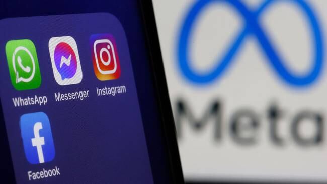 Logotipos de las aplicaciones, WhatsApp, Messenger, Instagram y Facebook pertenecientes a la empresa Meta(Photo illustration by Chesnot/Getty Images)