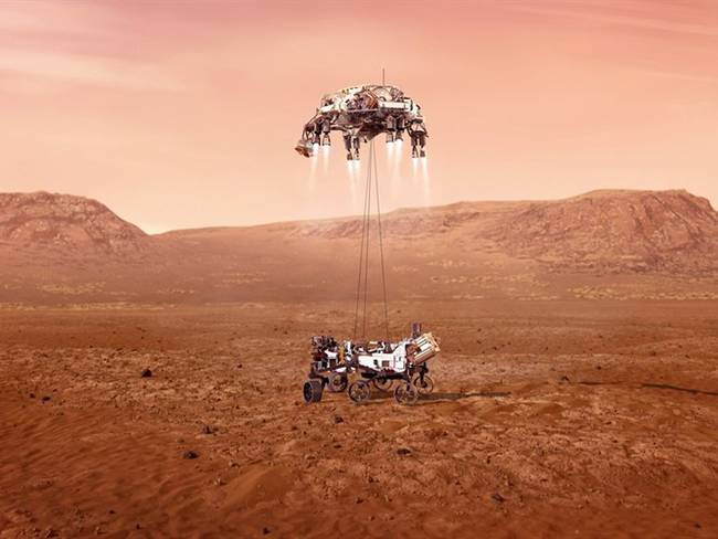 Randy Anderson, miembro del equipo científico de instrumentos SuperCam en Perseverance, explicó que se quiere encontrar alguna evidencia sobre la vida en Marte. . Foto: EFE/ Emma Howells/ NASA