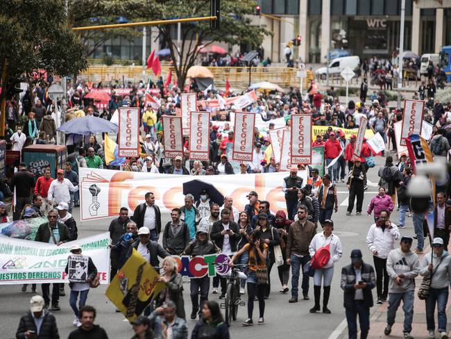 Marcha convocada a favor del Gobierno de Gustavo Petro y de las reformas que se están presentando (Foto: Colprensa - John Paz)