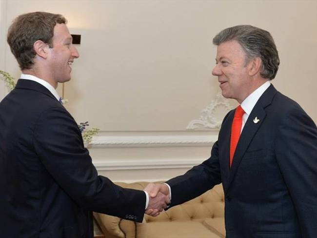 Presidente Juan Manuel Santos y Mark Zuckerberg. Foto: Presidencia de la República