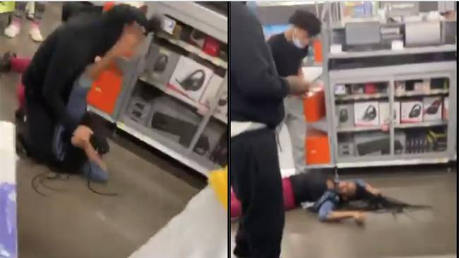 Dos mujeres pelearon dentro de un Walmart por la última consola PS5. Foto: Captura de pantalla de video de Twitter @__justkeith