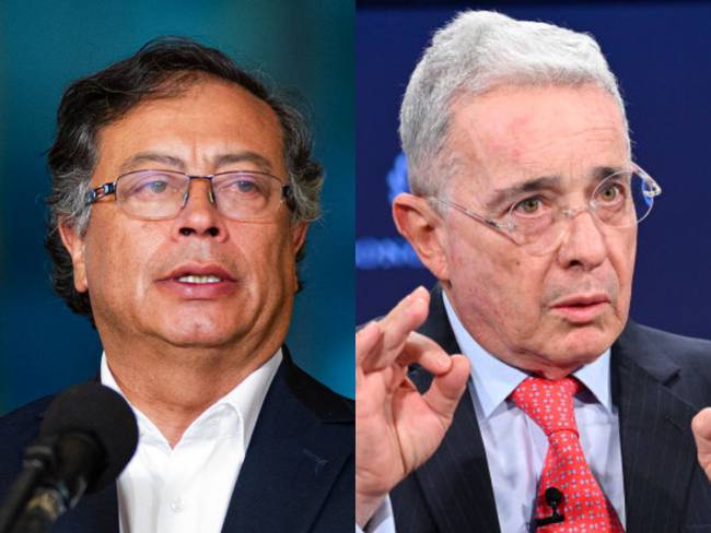 Gustavo Petro y Álvaro Uribe. Foto: Colprensa