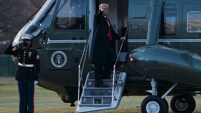 Donald Trump se despidió de su presidencia este 20 de enero de 2021. Foto: Getty Images