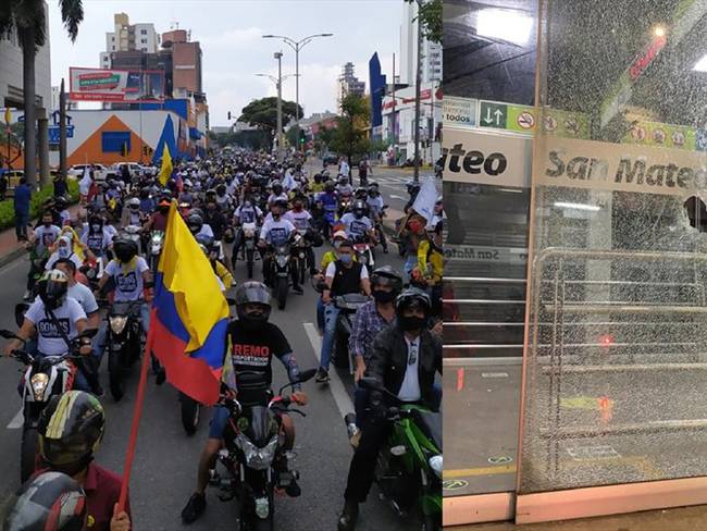 Protesta en Bucaramanga. Foto:suministrada.