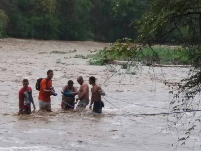 La emergencia se generó en un balneario sobre la ribera del río Frío.. Foto: Defensa Civil Magdalena