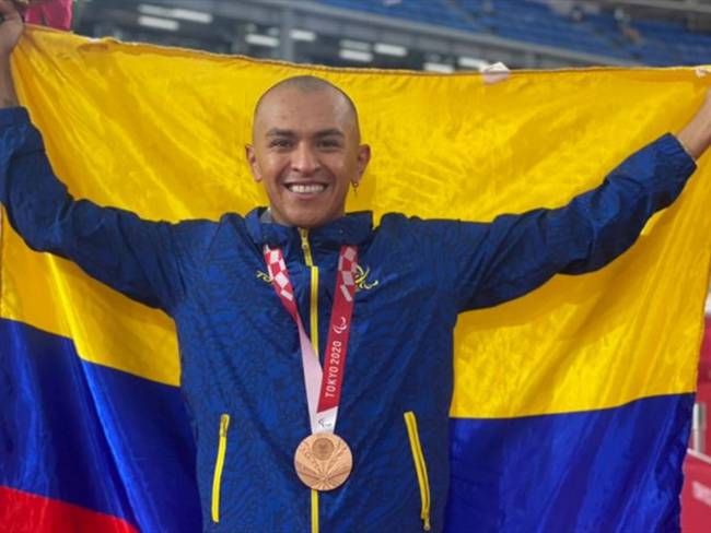 Diego Dueñas, ciclista paralímpico colombiano, ganó medalla de Bronce. Foto: Twitter: @COLParalimpico