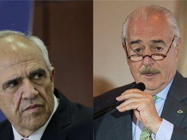 Rifirrafe entre Ernesto Samper y Andrés Pastrana por acusaciones de financiación del narcotráfico en campaña presidencial. Foto: Colprensa - Getty Images