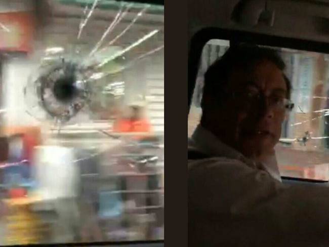 Expertos en blindaje afirman que el vehículo de Gustavo Petro fue impactado por una bala. Foto: Campaña Gustavo Petro