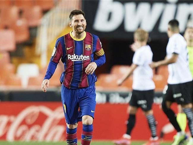 Lionel Messi anotó doblete en el partido ante el Valencia. Foto: Aitor Alcalde Colomer/Getty Images