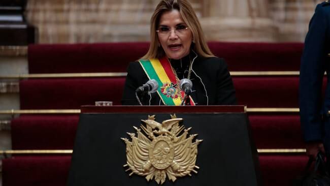 Expresidente interina de Bolivia, Jeanine Áñez. (Photo by Gaston Brito/Getty Images)