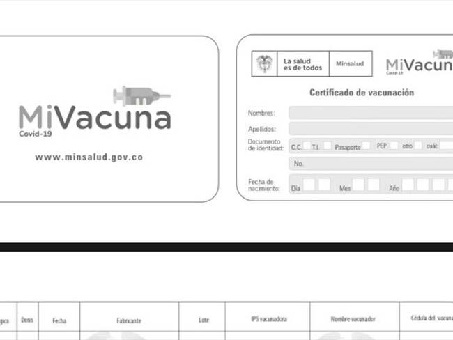 Carné para registrar la vacuna contra el COVID-19. Foto: Twitter Ministerio de Salud