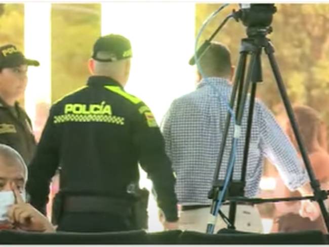 JEP ordenó arresto del alcalde de Aguachica en plena audiencia, Policía se lo llevó. Foto: Suministrada.