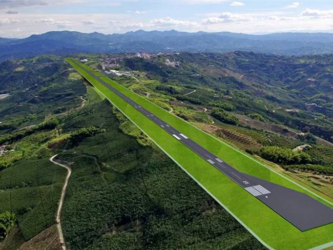 La Aeronáutica Civil este miércoles otorgó el permiso de construcción al aeródromo denominado Aeropuerto del Café. Foto: Aeropuerto del Café